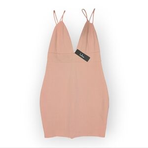 NWT Lulu's Women's Always Worth It Dusty Pink Strappy Bodycon Mini Stretch Dress